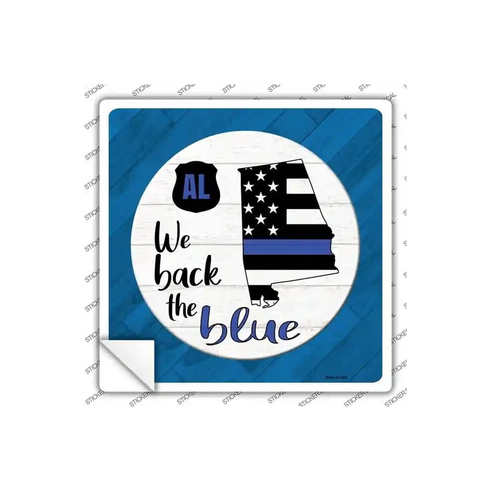 Smart Blonde Sq-1003S-S Alabama Back The Novelty Square Sticker Decal - Small Blue 792636028151