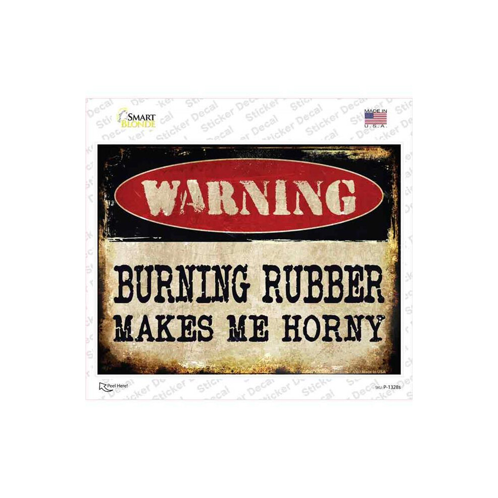 Smart Blonde P-1328S-M Burning Rubber Novelty Rectangle Sticker Decal - Medium 792636028526