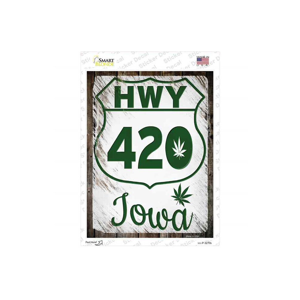 Smart Blonde P-3270S-M Hwy 420 Iowa Novelty Rectangle Sticker Decal - Medium 792636029325