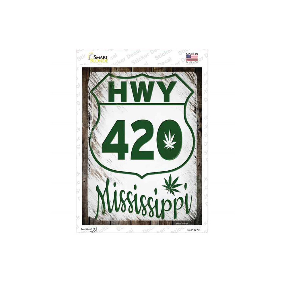 Smart Blonde P-3279S-M Hwy 420 Mississippi Novelty Rectangle Sticker Decal - Medium 792636029356