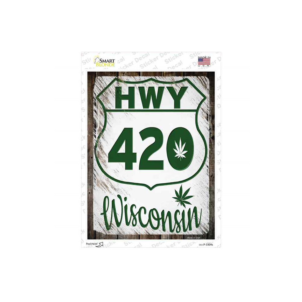 Smart Blonde P-3304S-M Hwy 420 Wisconsin Novelty Rectangle Sticker Decal - Medium 792636029486