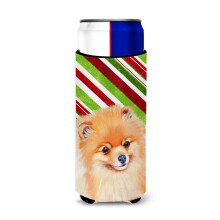 Caroline's Treasures LH9260MUK Pomeranian Candy Cane Holiday Christmas Ultra Hugger fr schlanke Dosen Dosenkhler Sleeve Hugger Maschinenwaschbare G