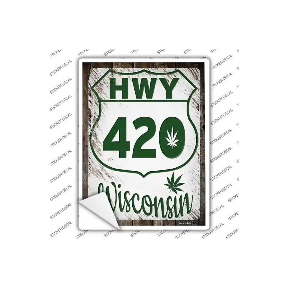 Smart Blonde P-3304S-L Hwy 420 Wisconsin Novelty Rectangle Sticker Decal - Large 792636031281