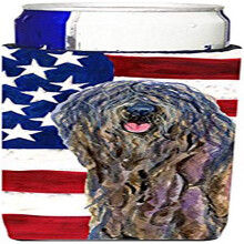 Caroline's Treasures SS4008MUK USA Americk vlajka s ovciakom Bergamasco Ultra Hugger na tenk plechovky Chladiaci obal na plechovky s obalom na
