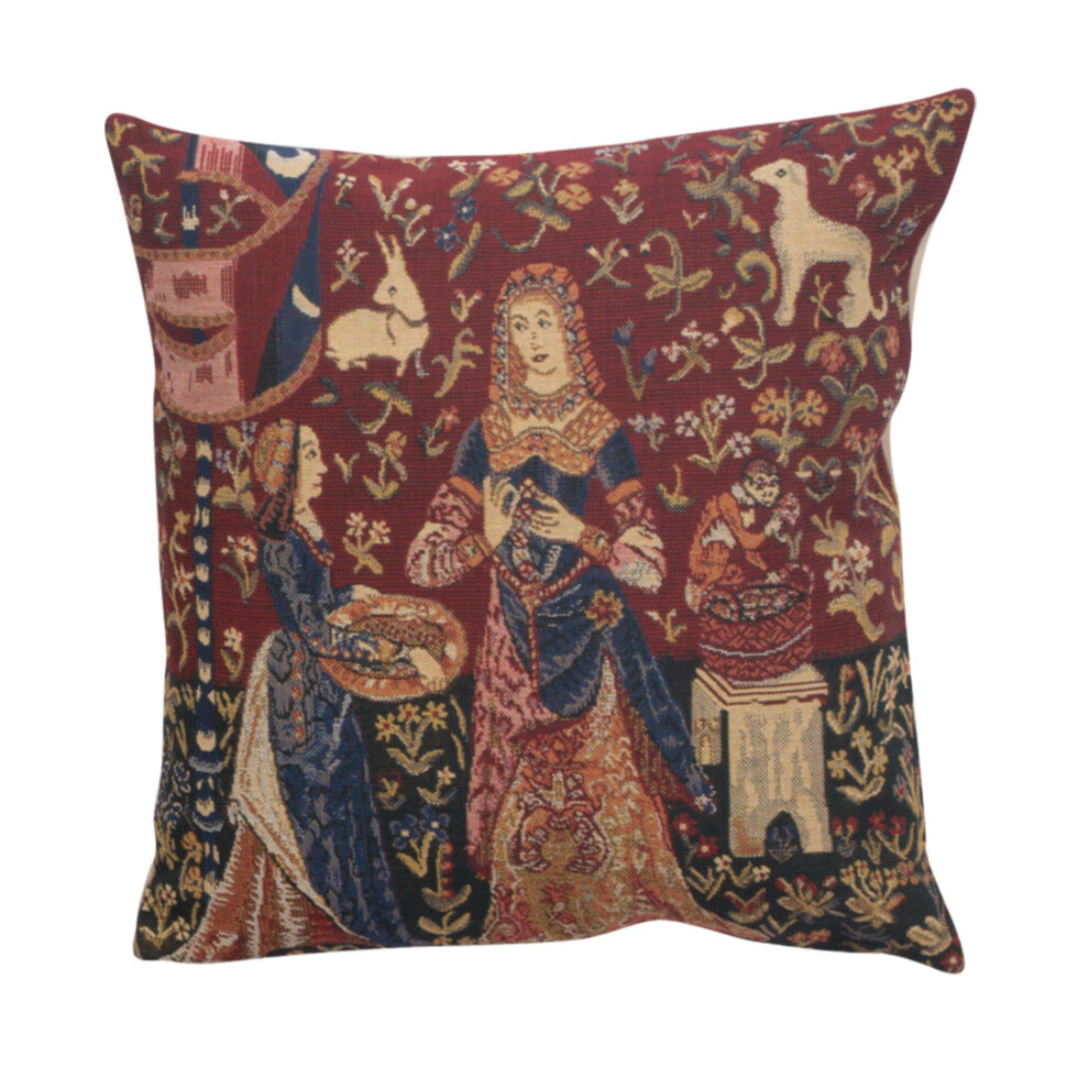 Charlotte Home Furnishings Inc. Smell II Square Throw Pillow Cover - 16 X 16 Decorative Boho Cushion Case for European Cotton Home Decor Jacquard Wove