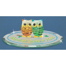 Glass Baron Owls Together We're a Hoot Figurine