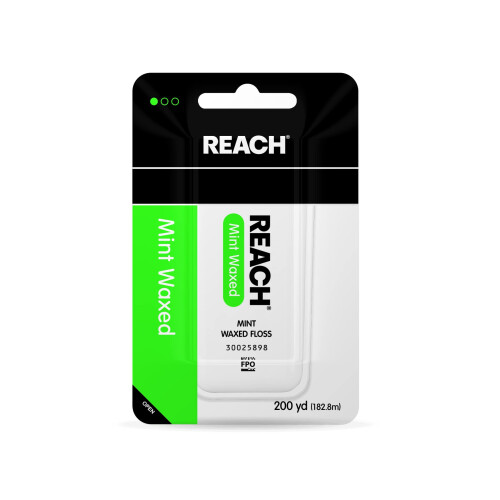 Reach Οδοντικό Νήμα, Κερωμένο, Μέντα, 200 Γιάρδες (Πακέτο των 4)