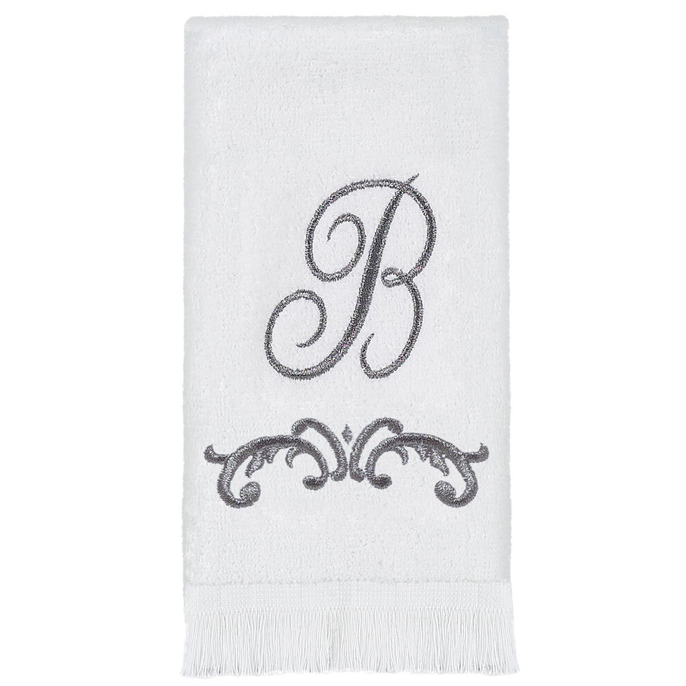 Avanti Linens - Serviette de toilette en coton doux et absorbant, motif cursif en forme de R (collection monogramme initiale B)
