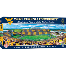 MasterPieces Sportpuzzel - Stadion Panoramische puzzel van 1000 stukjes voor volwassenen - West Virginia Mountaineers NCAA Stadion Panoramisch Midden