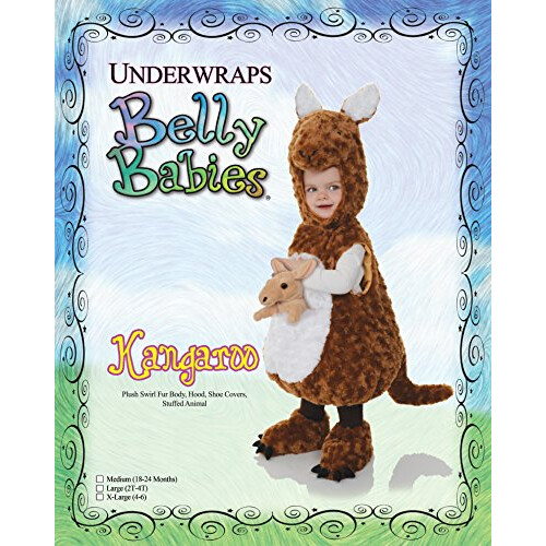 Underwraps Peuters Kangaroo Buik Kostuum, Bruin, X-Groot (4-6) 2