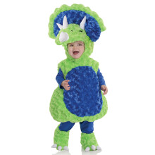 Disfraz de Triceratops para beb   s peque   os de Underwraps, verde/azul, talla grande (2-4T)