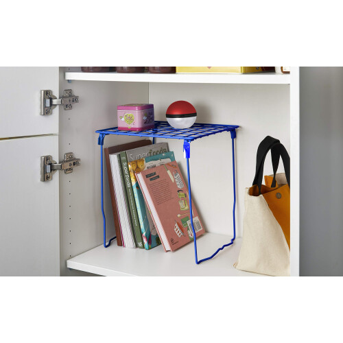LockerMate Stac-A-Shelf Locker Shelf  Stackable Organizer  Extra Tall  Fits Standard Size School Lockers  Blue 1