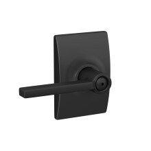 Schlage F40 LAT 622 CEN Latitude Dveřní Klika s Century Ozdobou, Zámek na Koupelnu, Matná Černá