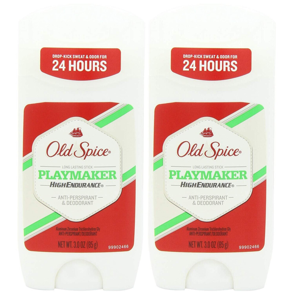 Old Spice High Endurance Invisible Solid Antiperspirant Deodorant  Playmaker Scent  3 Ounce (Pack of 2)