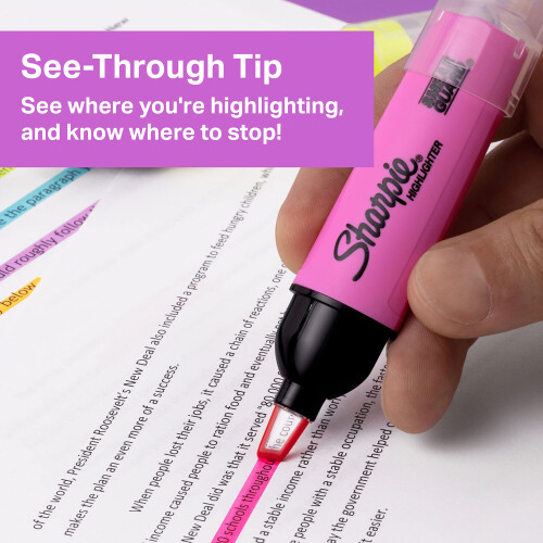 Sharpie Sharpie Clear View Highlights Misel Tip Assorterede farver 4 t?ller 1