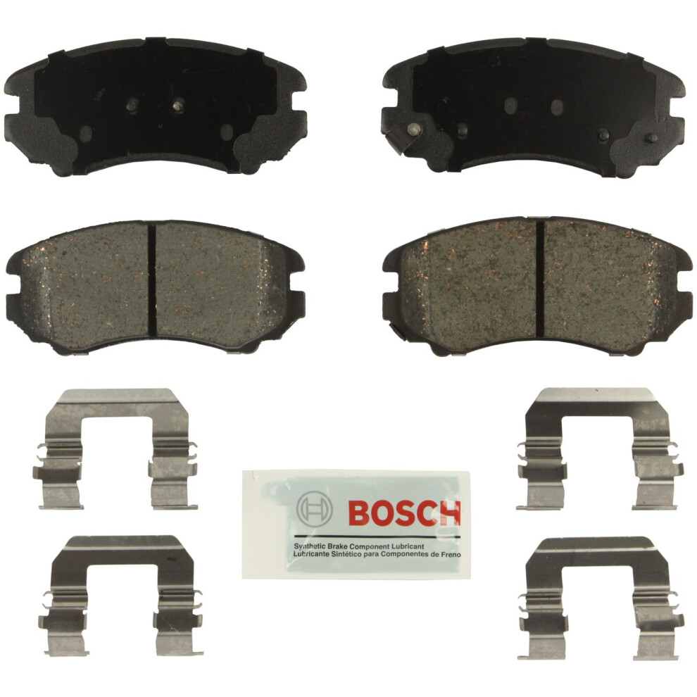 Bosch Be924h Ceramic Disc Brake Pad Set With Hardware - Compatible With Select Hyundai Azera Elantra Sonata Tiburon Tucson; Kia Amanti Magen Blue