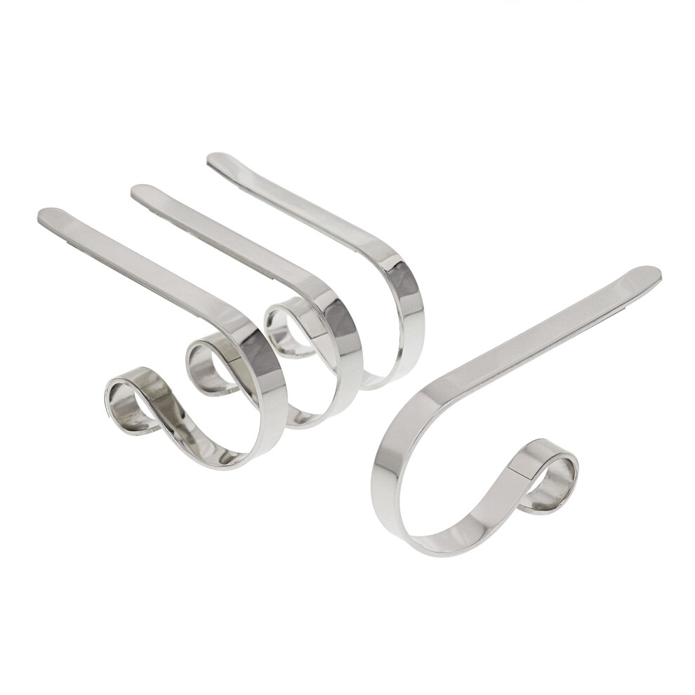 Haute Decor The Original Mantleclip - Soporte Para Medias (4 Unidades), Color Plateado. Cuelgue Las Medias Navide As Y Las Guirnaldas De Luces De-image