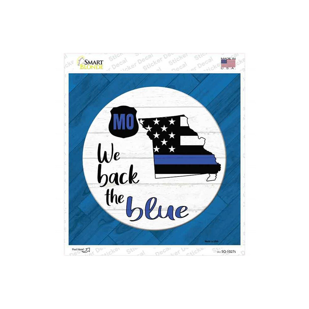 Smart Blonde Sq-1027S-M Missouri Back The Novelty Square Sticker Decal - Medium Blue 792636032776