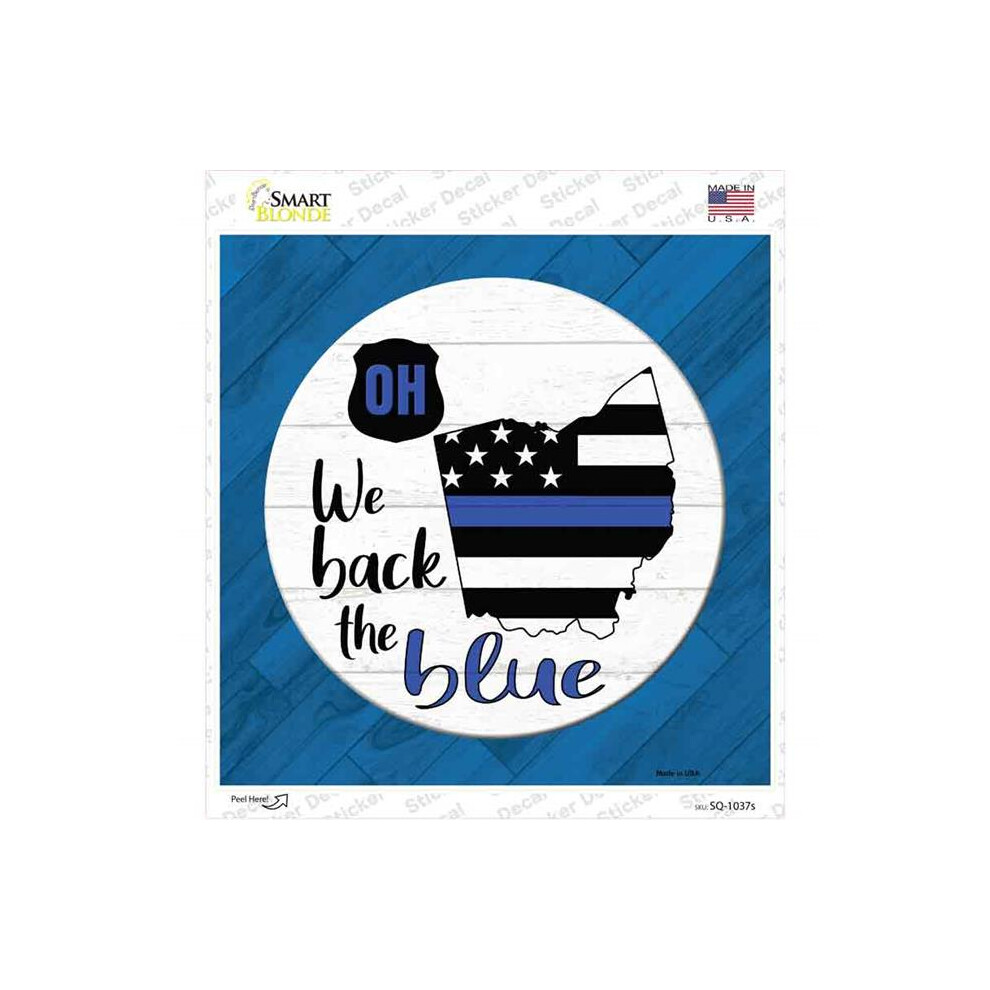 Smart Blonde Sq-1037S-M Ohio Back The Novelty Square Sticker Decal - Medium Blue 792636032813
