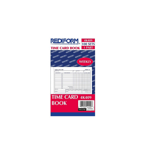 Rediform 4K409 Κάρτα Χρόνου Υπαλλήλου Εβδομαδιαία 4-1/4 x 7 100/Pad 2