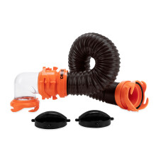 Camco RhinoFLEX Tote Tank 3-Fu-Abwasserschlauch-Kit | Verfgt ber eine durchsichtige, flache 90-Grad-Winkelkonstruktion aus stahldrahtverstrktem P