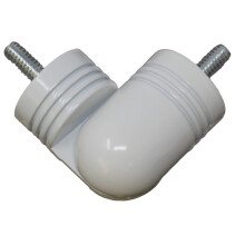 UrBanest 1 1/8 polegada de canto ajust   vel do conector da haste do canto cotovelo articulado para janela de canto branco brilhante branco