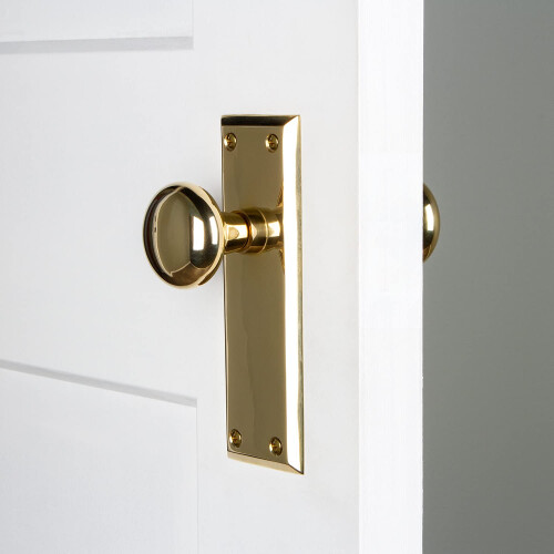 Nostalgic Warehouse New York Door Knob with Plate 1