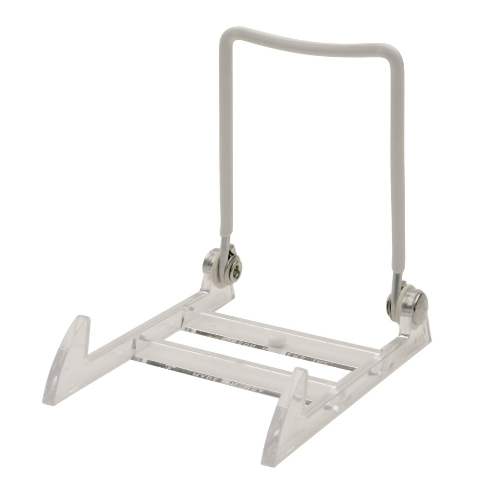 Gibson Holders 12-Pack 1PL Small Display Stand for Plates  Platters  Kitchenware  Artwork  Frames  & More - Clear Base/White Wire