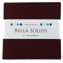 Paquete Bella Solids Burgundy Moda Charm de Moda Fabrics: 42 cuadrados de colcha de 13 cm