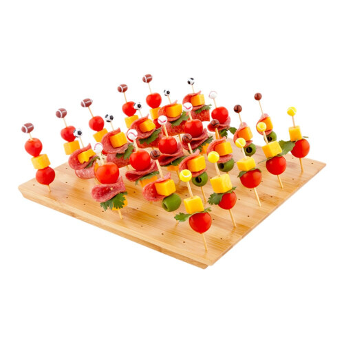 Restaurantware 12 x 12 x 1 Ίντσες Σταντ Σουβλιστή - Με 20 Θέσεις Βιώσιμος Σουβλεριστής Μπαμπού