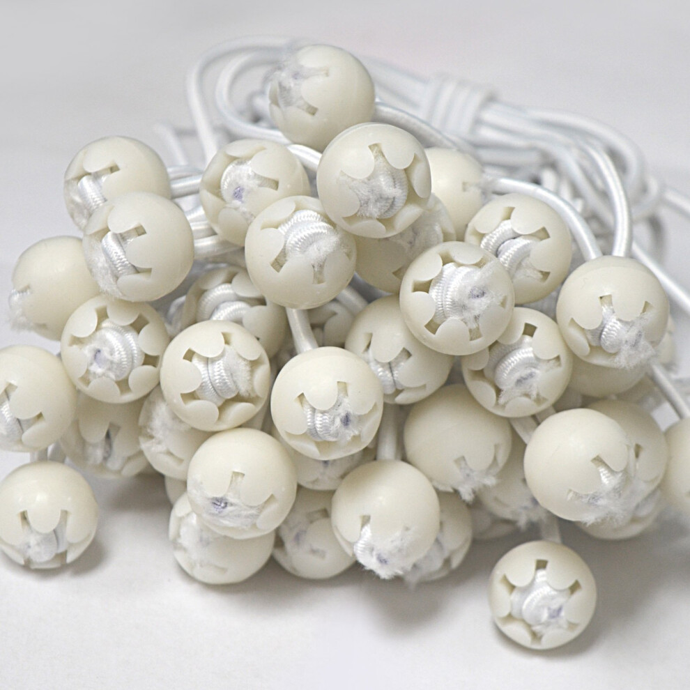 Benefitusa 9"""" White-Ball Bungees Cord Tarp Party Tent Tie Downs Bungee Canopy Gazebo Straps-50Pcs 855876006591