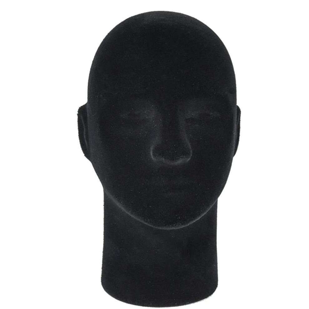 T   te de mannequin homme en mousse de polystyr   ne de 28 cm (11 po) en velours noir (1 paquet)