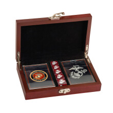 USMC speelkaarten met Marine Corps Dice Gift Set - Toon uw maritieme trots met deze officieel gelicentieerde deck en dobbelsteencombinatie - Geweldig