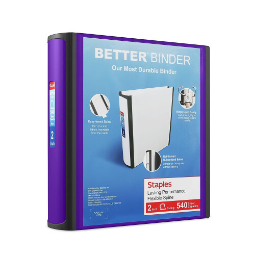 Staples Staples - Better Binder, 2 pouces, violet