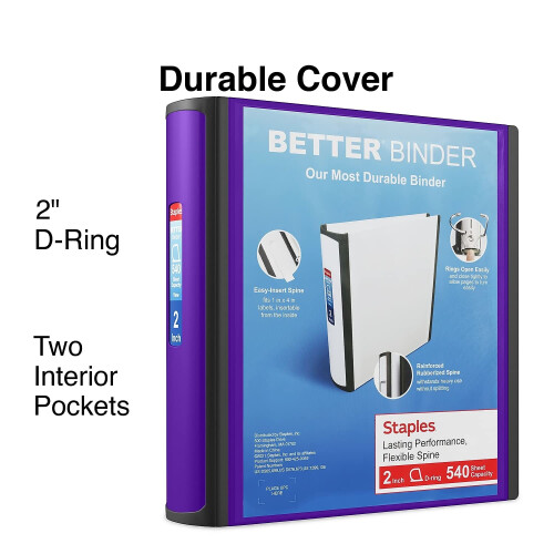 Staples Staples - Better Binder, 2 pouces, violet 1