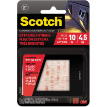 Scotch RFD7090 Klettverschlussband, 2,5 cm x 7,6 cm, zwei Sets, transparent