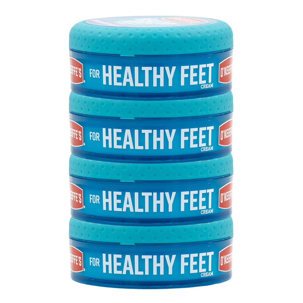 O'Keeffe's for Healthy Feet Foot Cream  Guaranteed Relief for Extremely Dry  Cracked Feet  Instantly Boosts Moisture Levels  3.2 Ounce Jar  (Pack of 4