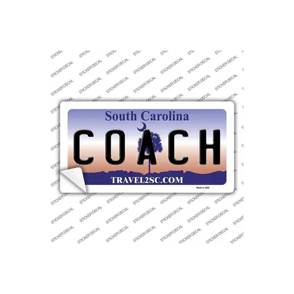 Smart Blonde Lp-6298S-L Coach South Carolina Novelty Sticker Decal - Large 731997946988