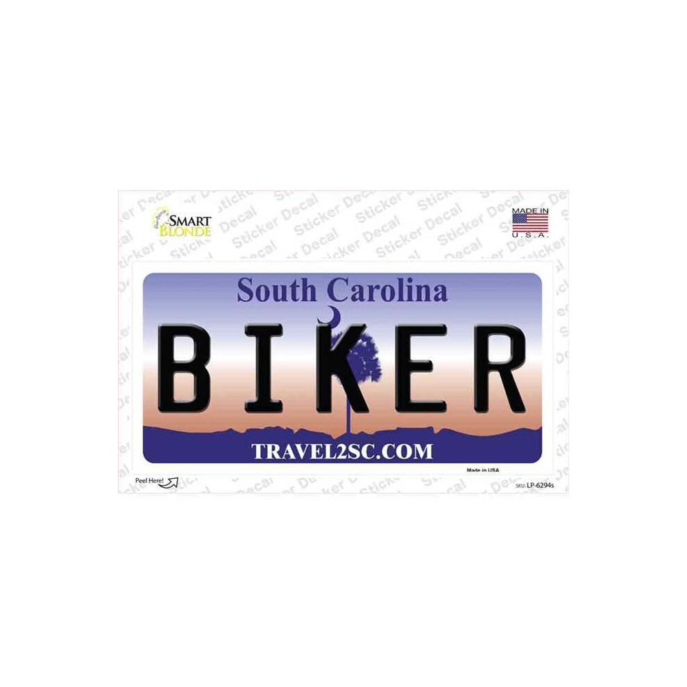 Smart Blonde Lp-6294S-M Biker South Carolina Novelty Sticker Decal - Medium 731997946940