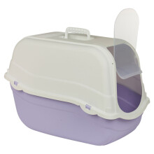(Violet Bottom) Extra Large Enclosed Cat Litter Tray Filter Box Hooded Large Scoop Toilet Potty