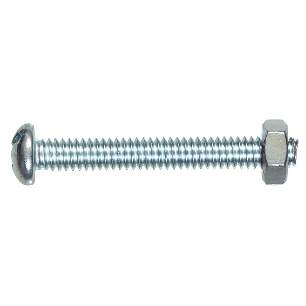 The Hillman Group 35220 Round Head Combo Machine Screw With Nut 1/4 X 2-1/2-Inch 25-Pack 008236686708