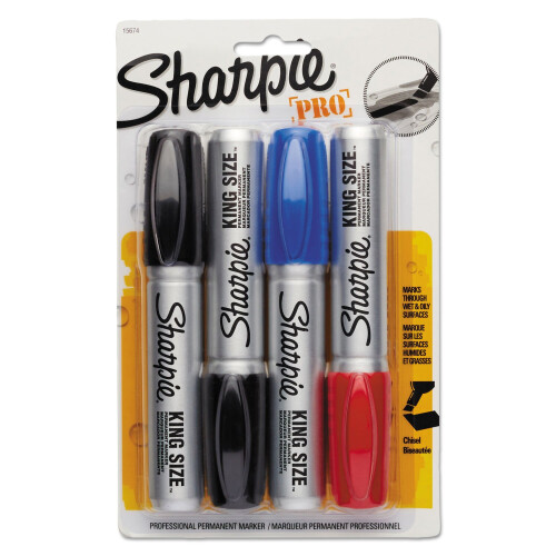 Sharpie Sharpie 15674PP Μεγάλοι Μαρκαδόροι Χαρακτήρα Chisel Tip Μπλε/Κόκκινο/Μαύρο 4/Σέτ