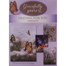 Gracefully Yours Uplifting You - Praying for You Lyk?nskningskort med Larry Martin 12 4 Designs/3 Hver med Skriftbudskab