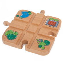 Orbrium Toys Cross Track voor houten spoorlijn, geschikt voor Thomas Brio Melissa & Doug Imaginarium