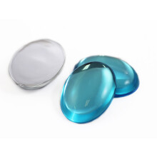 25x18mm sininen Aqua H109 litteä selkä akryyli soikea Cabochon Pro Grade - 20 kpl