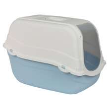 (Blue Bottom) Extra Large Enclosed Cat Litter Tray Filter Box Hooded Large Scoop Toilet Potty