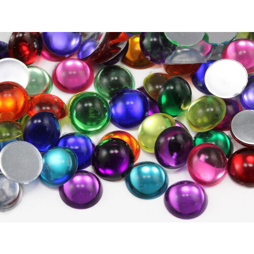 9mm Red Ruby H103 Flat Back Acrylic Round Cabochon Pro Grade - 75 Pieces 1