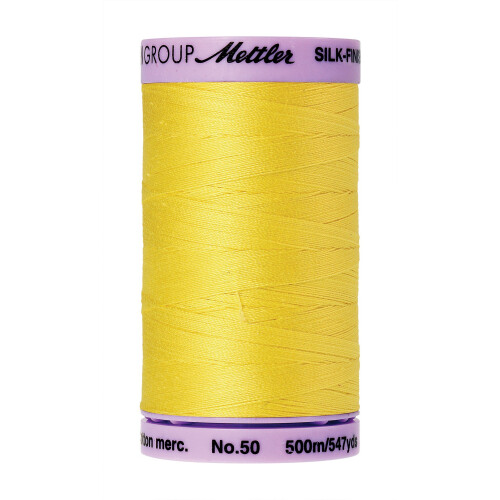 Mettler Silk-Finish Solid Cotton Thread  547 yd/500m  Lemon Zest