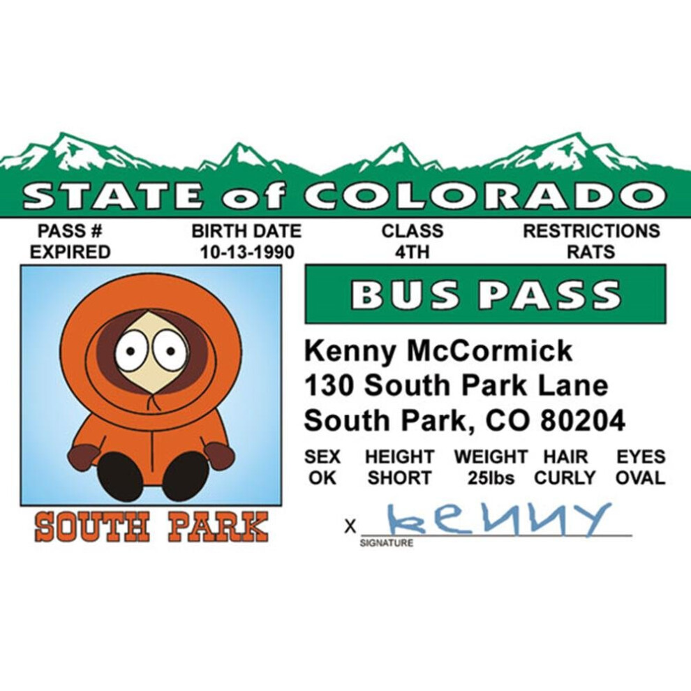 Parodia De Licencia De Conducir Con Letreros Divertidos | Pase De Autob S Kenny | Tarjeta De Identificaci N Falsa | Tarjeta Coleccionable De Lice-image