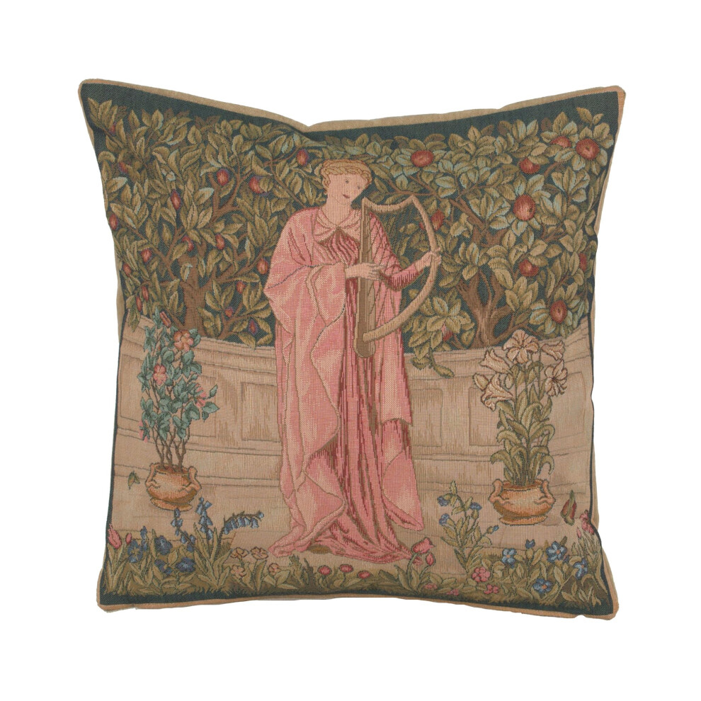 Charlotte Home Furnishings Inc. C Menestrel Square Throw Pillow Cover - 19 X 19 Decorative Boho Cushion Case for European Cotton Room Decor Jacquard W